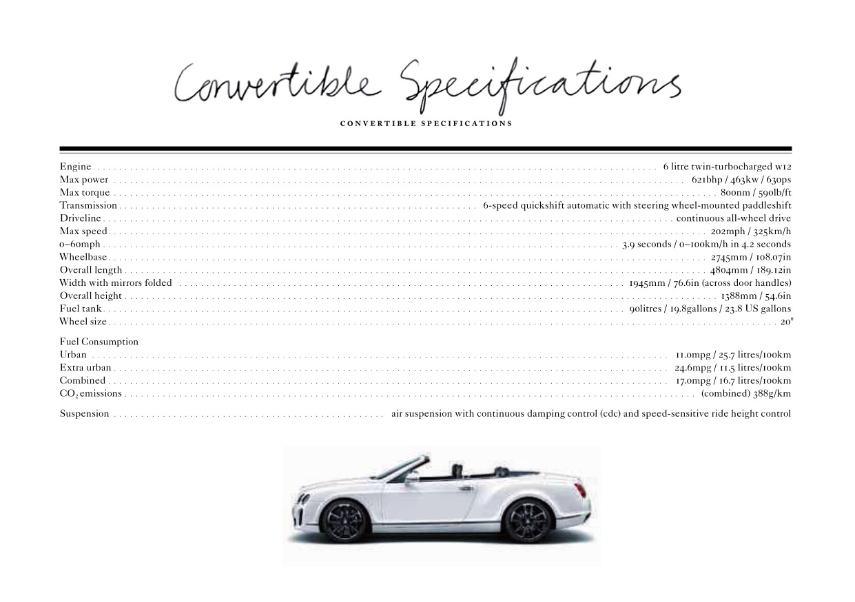 2012 Bentley Continental SS Super Sports Brochure Page 43